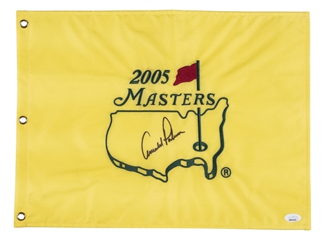 2005 Masters Arnold Palmer Signed Pin Flag (JSA)